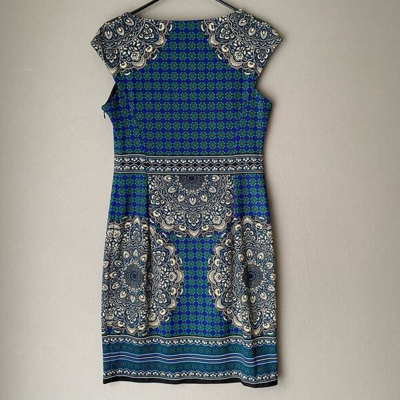 London times size 10 floral hippie, print‎ sheath career dress - Picture 6 of 8